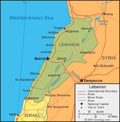 Map of Lebanon