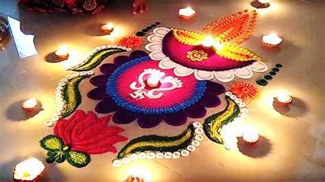 Diwali Diyas With Rangoli