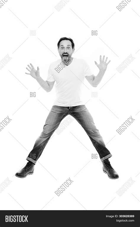 Man Excited Jumping. Image & Photo (Free Trial) | Bigstock