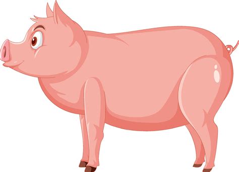 Side view of pig cartoon character 7623403 Vector Art at Vecteezy