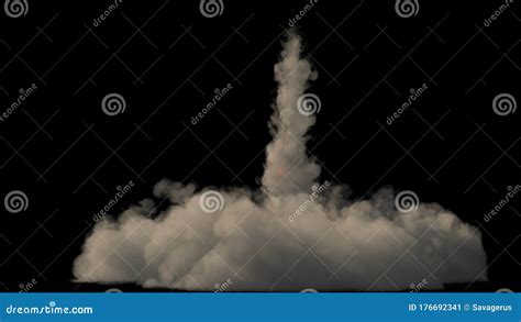 Rocket Exhaust from a Rocket Launch. 3D Rendering Stock Illustration ...