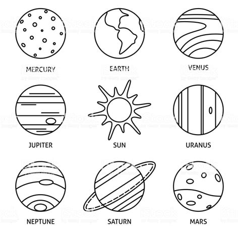 √ Planets Black And White Clipart