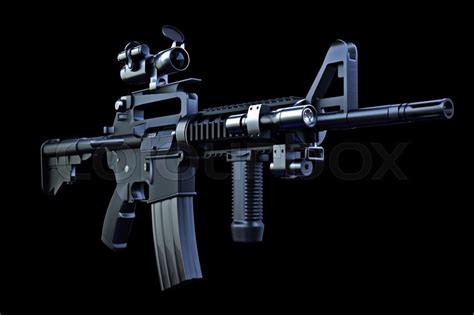 M4 tactical rifle with combat optics ... | Stock image | Colourbox