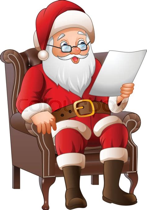 Vector illustration of Cartoon Santa ... | Stock vector | Colourbox