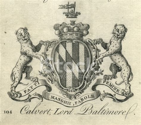 Coat Of Arms Calvert Lord Baltimore 18th Century Stock Photo | Royalty ...