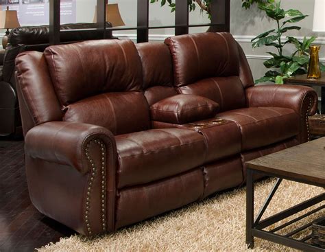 CatNapper Messina Leather Power Reclining Sofa Set - Walnut CN ...