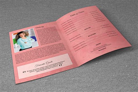 Funeral Program Template Word Obituary Template Photoshop | Etsy