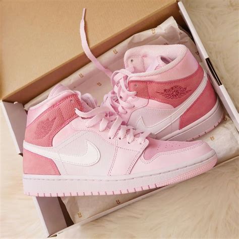 Air Jordan 1 Mid Digital Pink Womens Basketball Shoes CW5379 600 AJ1 Sneakers | Womens ...