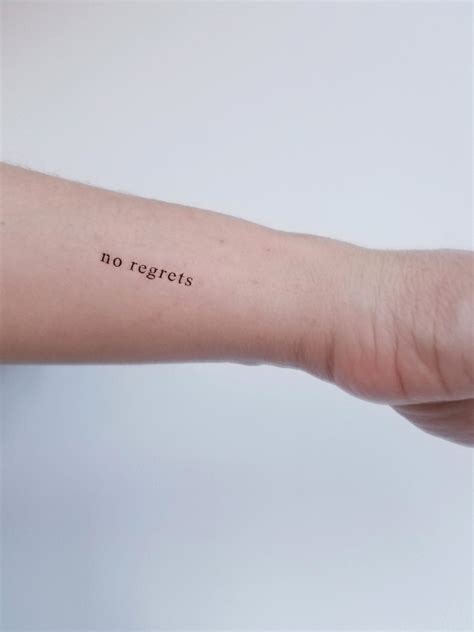 No Regrets Quotes Tattoo