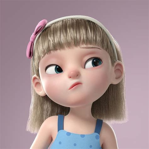 Cute Girl Cartoon Characters 3d