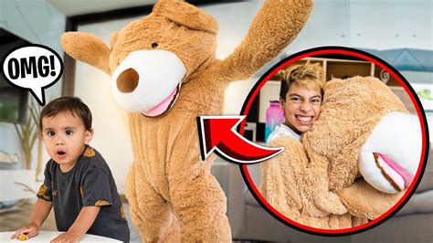 Giant TEDDY BEAR PRANK on BABY MILAN!!! (UNEXPECTED REACTION) | The ...