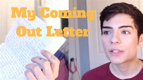 MY COMING OUT STORY (ORIGINAL COMING OUT LETTER) - YouTube