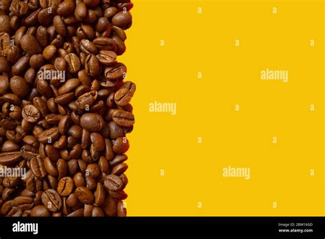 Texture of coffee beans. Roasted coffee beans background. close up Coffee beans with copy space ...