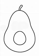 An avocado Cut In Half And Ready To Be Used As A coloring Page sketch template