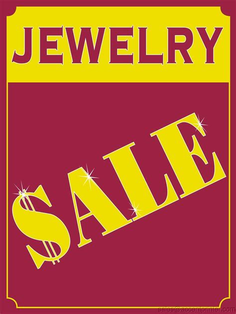 Amazon.com : Jewelry Sale Retail Display Sign, 18"w x 24"h, Full Color ...