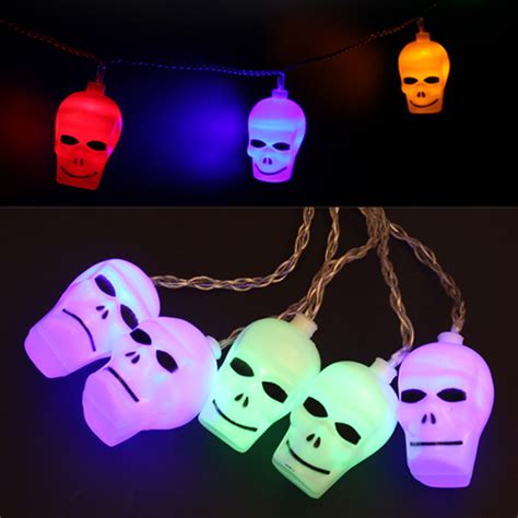 Halloween LED String Light Battery Operated Skull Decor 10-40 LEDS ...