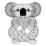Vector: Drawing zentangle Koala for coloring page, shirt design effect, logo, tattoo and ...