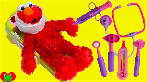 Sesame Street Elmo Ouchie Ambulance and Doctor's Visit | Doctor visit ...