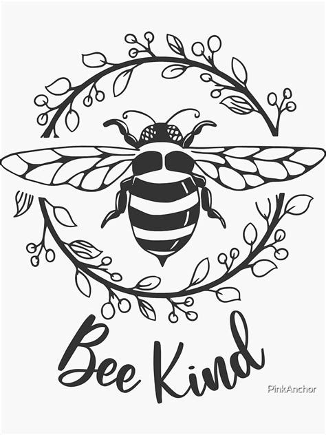 "Bee Kind" Sticker by PinkAnchor | Redbubble