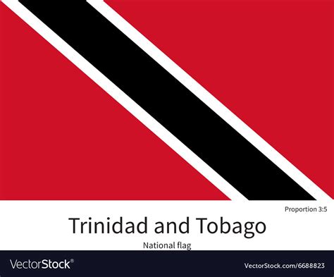 National flag of trinidad and tobago with correct Vector Image