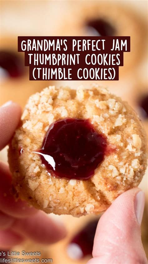 Grandma’s Perfect Jam Thumbprint Cookies (Thimble Cookies) | Cookie recipes, Christmas food, Jam ...