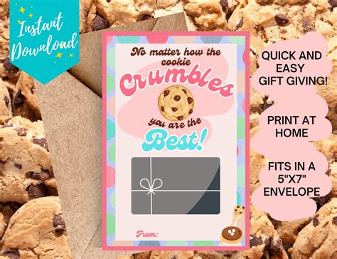 Cookie Gift Card Holder Cute Crumbl Cookie Gift Card Holder - Etsy