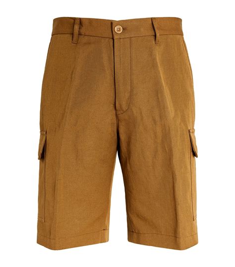 Cotton-Linen Cargo Shorts