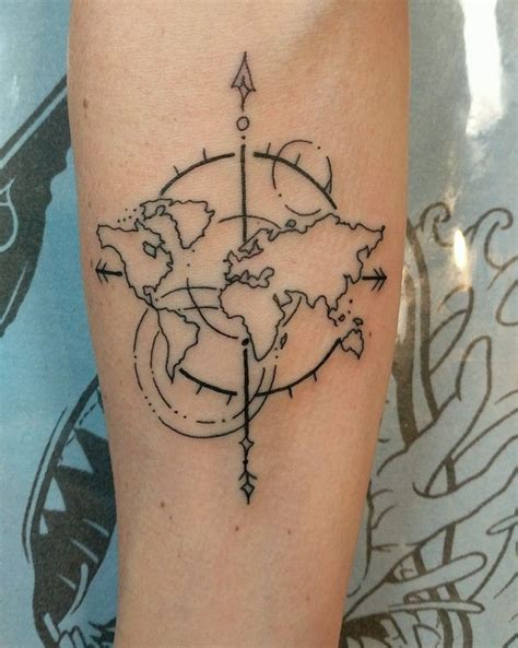 Globe And Compass Tattoo