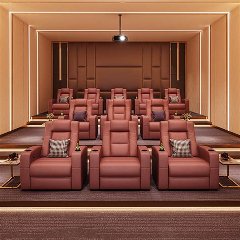 Cy Customized Home Cinema Sofa Leather Recliner Chair Reclining Seat Theater Seating With ...