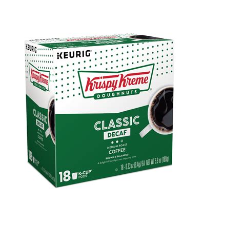 Krispy Kreme Decaf K-Cup Coffee Pods, Medium Roast, 18 Count for Keurig Brewers - Walmart.com