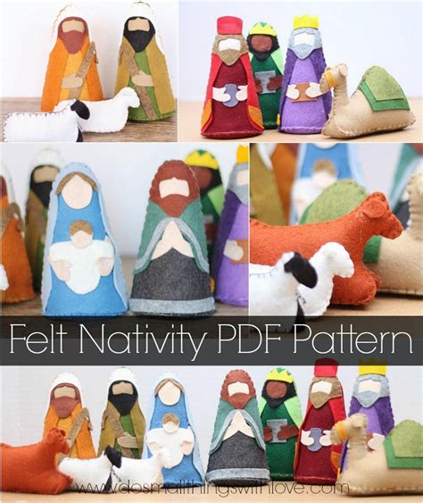 Felt Nativity Set PatternChristmas Nativity Scene Templates | Etsy | Christmas nativity scene ...