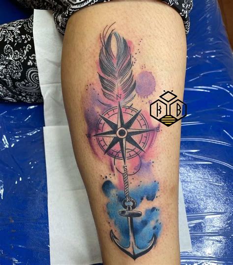 Details 82+ compass watercolor tattoo design latest - esthdonghoadian