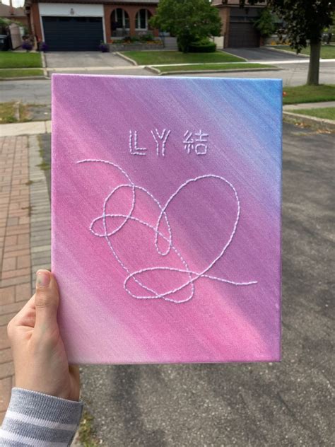 Bts album cover love yourself embroidery on canvas – Artofit
