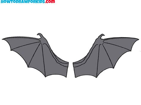 How to Draw Bat Wings - Easy Drawing Tutorial For Kids