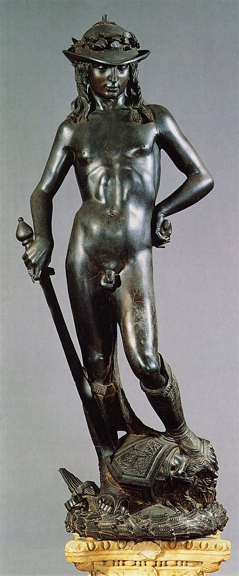 DONATELLO. David 1425-30. Bronze, 158 cm. Le bonheur ne vient pas du plaisir du corps mais de la ...