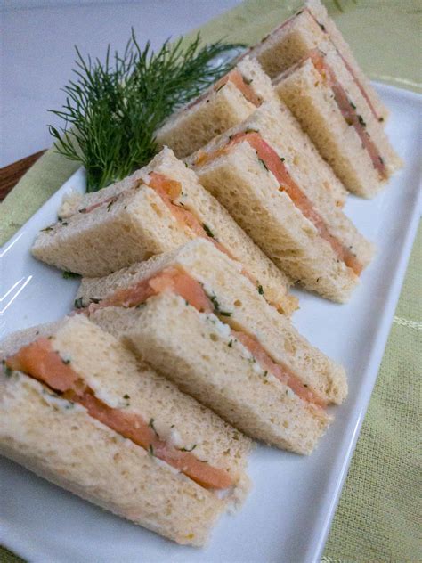 Smoked Salmon Tea Sandwiches - She's Almost Always Hungry