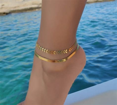 Fishbone Chain Anklet Chevron Chain Anklet Leaf Anklet - Etsy in 2023 ...