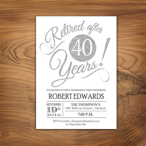 Retirement Party Invitations Printable