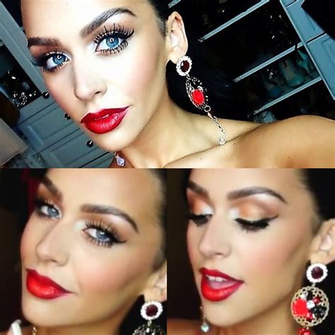 Carli Bybel Kim Kardashian Makeup: Bronze Smokey Eye & Red Lips PRODUCTS USED: L'Oreal Magic ...
