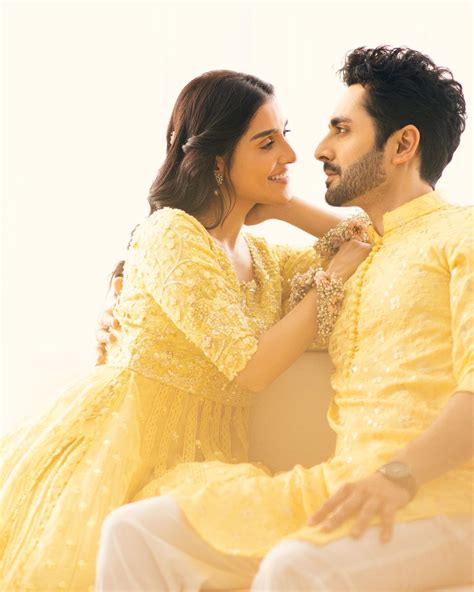 Ayeza Khan And Danish Taimoor Shine Bright In Yellow For Eid Day 1 ...