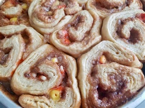 This candy corn recipe takes cinnamon rolls to the next level