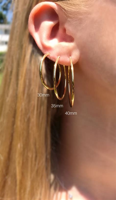 Hoop earrings size chart actual size mm - kotigoal