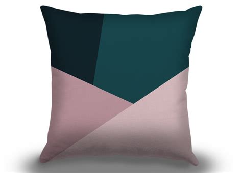 Teal and Pink Shades Geometric Pillow Throw pillow cover | Etsy