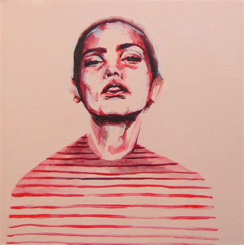 Flo Lee - Stripes original acrylic paint on canvas signed great reviews vibrant portrait For ...
