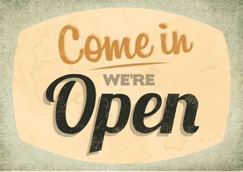 Free Vector | Come in we're open sign