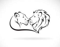 Male lion and female lion design on white | Tatuajes de leo, Diseños de tatuaje para parejas ...