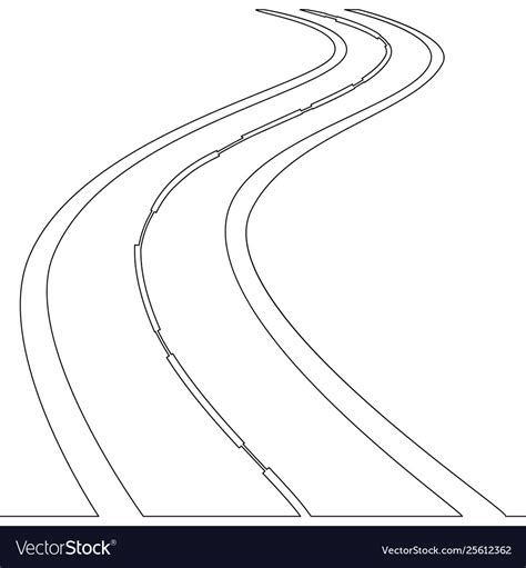 Continuous one single line drawing road concept Vector Image