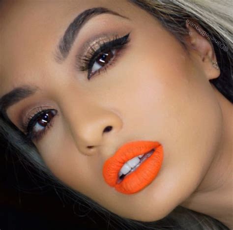 Orange Lipstick Makeup, Bold Lipstick, Makeup For Green Eyes, Love ...