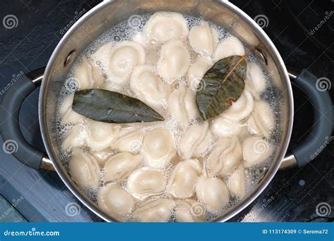 Boiling Dumplings in the Pan Stock Image - Image of flour, broth: 113174309