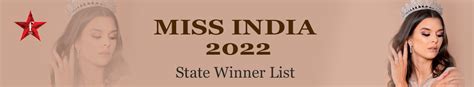 Miss India 2022 State Winners List